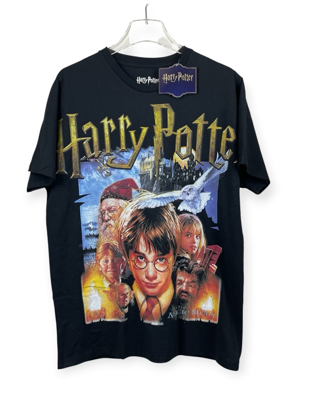 Harry Potter Hogwarts Crest Black Double Sided T-Shirt NWT Men’s Size L NWT